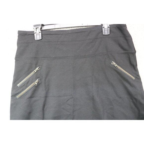 Athleta Black Skirt-Size 12-Zippers-Side Zip - Picture 2 of 8